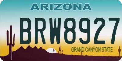 AZ license plate BRW8927