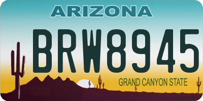 AZ license plate BRW8945
