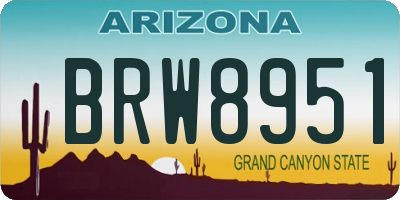 AZ license plate BRW8951