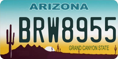 AZ license plate BRW8955