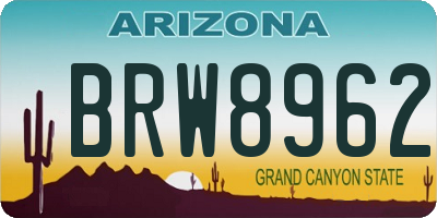 AZ license plate BRW8962