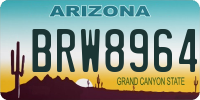 AZ license plate BRW8964