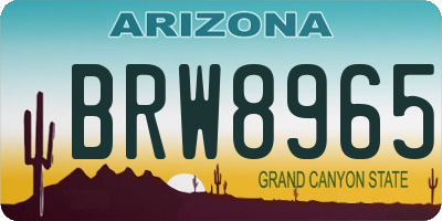 AZ license plate BRW8965