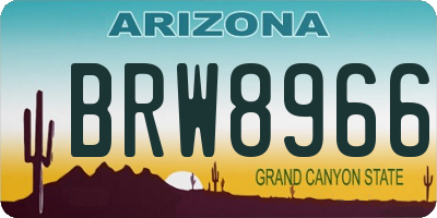 AZ license plate BRW8966