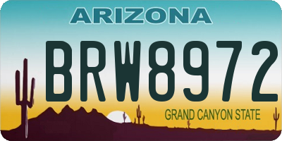 AZ license plate BRW8972