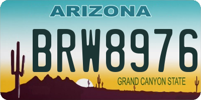 AZ license plate BRW8976