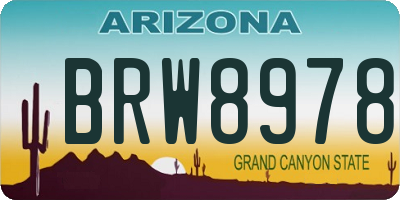 AZ license plate BRW8978