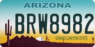 AZ license plate BRW8982