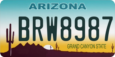 AZ license plate BRW8987