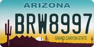 AZ license plate BRW8997