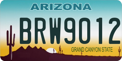 AZ license plate BRW9012