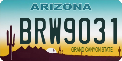 AZ license plate BRW9031