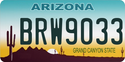 AZ license plate BRW9033