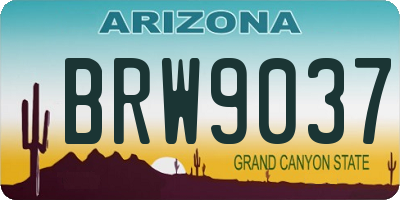 AZ license plate BRW9037