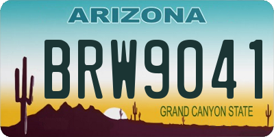 AZ license plate BRW9041