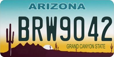 AZ license plate BRW9042