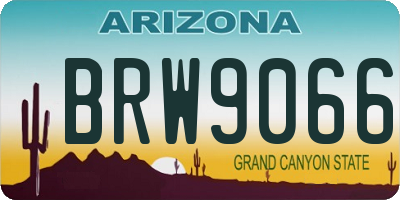 AZ license plate BRW9066