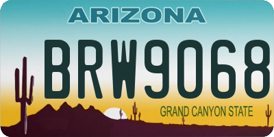 AZ license plate BRW9068