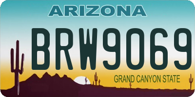 AZ license plate BRW9069