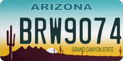 AZ license plate BRW9074