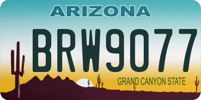 AZ license plate BRW9077