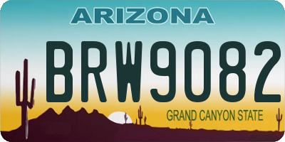 AZ license plate BRW9082