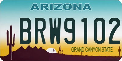 AZ license plate BRW9102
