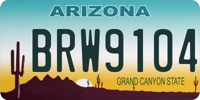AZ license plate BRW9104
