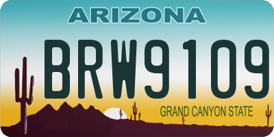 AZ license plate BRW9109