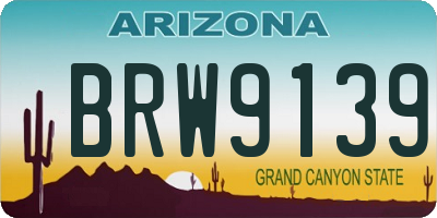AZ license plate BRW9139