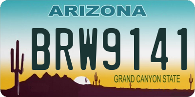 AZ license plate BRW9141