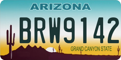 AZ license plate BRW9142