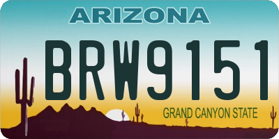 AZ license plate BRW9151