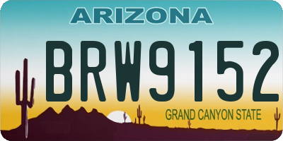 AZ license plate BRW9152