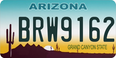AZ license plate BRW9162