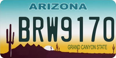 AZ license plate BRW9170