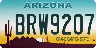 AZ license plate BRW9207