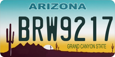 AZ license plate BRW9217