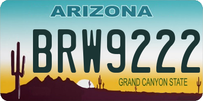 AZ license plate BRW9222