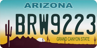 AZ license plate BRW9223