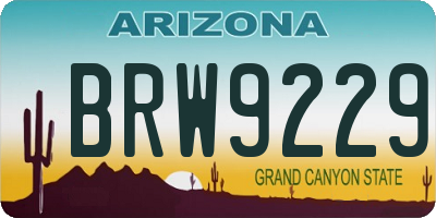 AZ license plate BRW9229