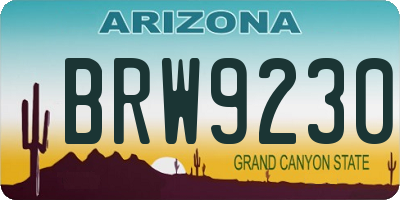 AZ license plate BRW9230