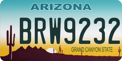 AZ license plate BRW9232