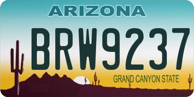 AZ license plate BRW9237