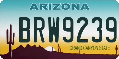 AZ license plate BRW9239