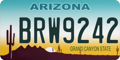 AZ license plate BRW9242