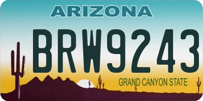 AZ license plate BRW9243