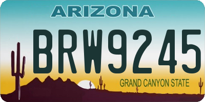 AZ license plate BRW9245