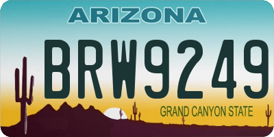 AZ license plate BRW9249