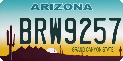 AZ license plate BRW9257
